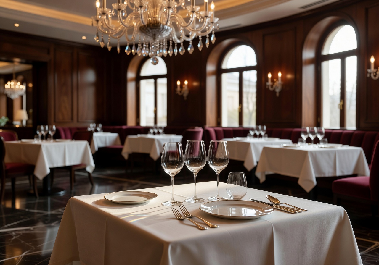 Elegant fine dining restaurant setup