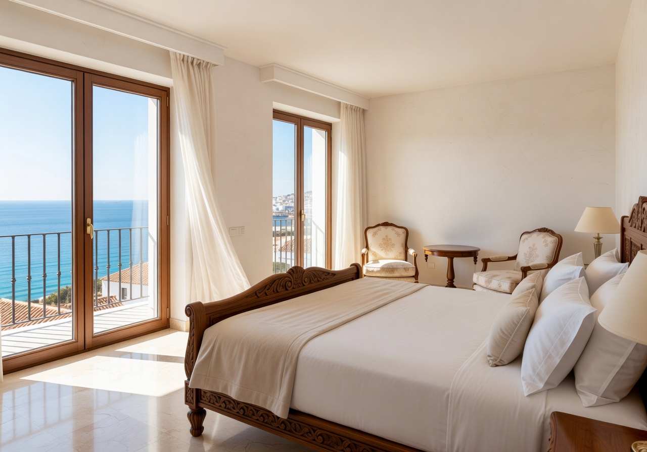 Mediterranean Royal Suites bright and elegant bedroom in Spain